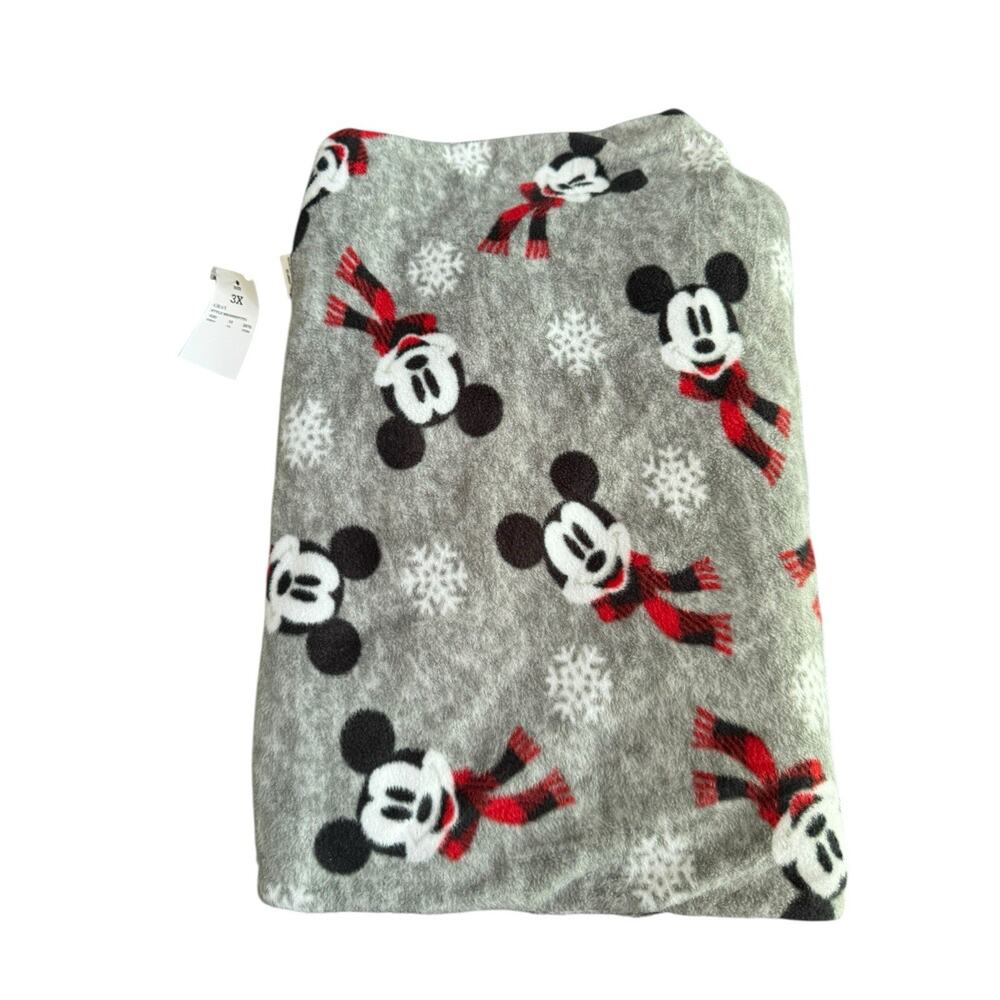 Disney Mickey Mouse Pajama Bottoms Pants 3XL Fleece Cozy Gray XXXL Christmas - Picture 1 of 6